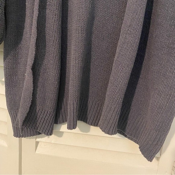 V ery J size Medium Dark Grey Blue Balloon Sleeve Oversize Cardigan - Picture 4 of 7